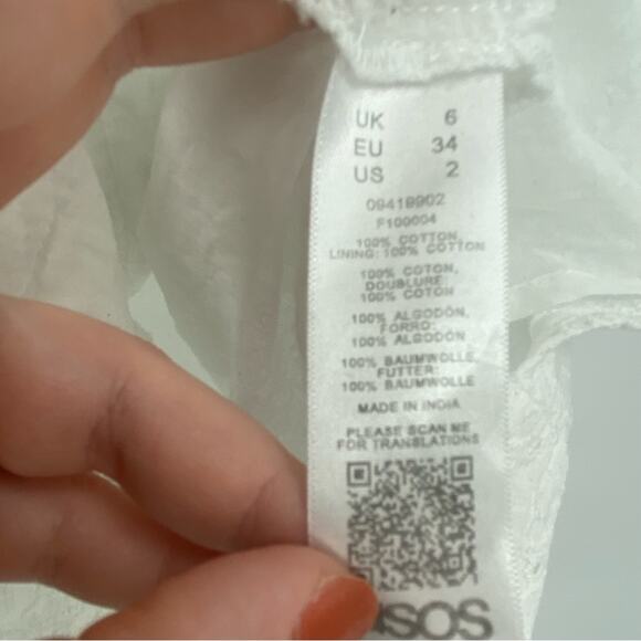 ASOS White Button-Front Mini Dress - Picture 10 of 11